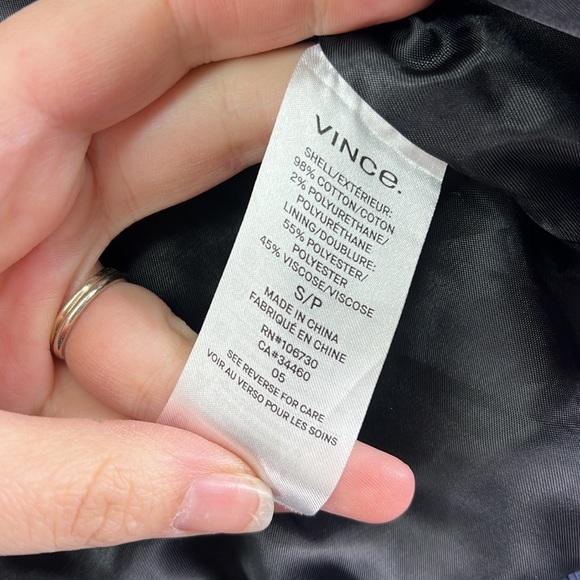 NWT Vince Button Up Jacket Coat Blue Womens Size S Cotton Blend Snap Button - Picture 10 of 12